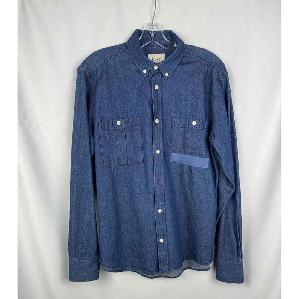 Foret Denim Button-Down Long Sleeve Shirt Size S